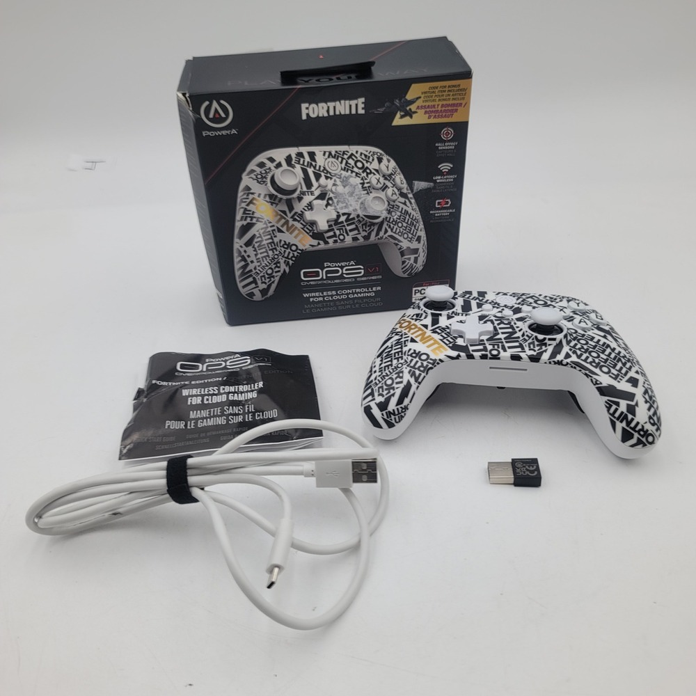 PowerA OPS v1 Fortnite Wireless Controller Cloud Gaming PC Android White Black